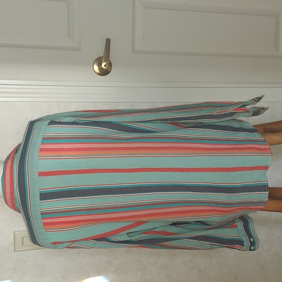 LRL Lauren Jeans Co Ralph Lauren Multi-colored Stripes Down Long-sleeves Size XL - Picture 4 of 13